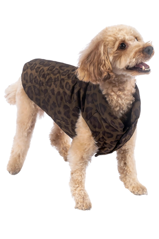 Kajuland Nomad Leopard Kapitone Yelek Kahverengi 