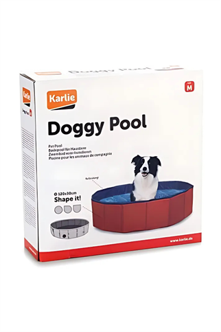 Karlıe Köpek Havuzu 120cm Çap Mavi Kırmızı Medium 
