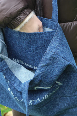 Kişiselleştirilmiş Denim Tote Bag - Fotoğraf
