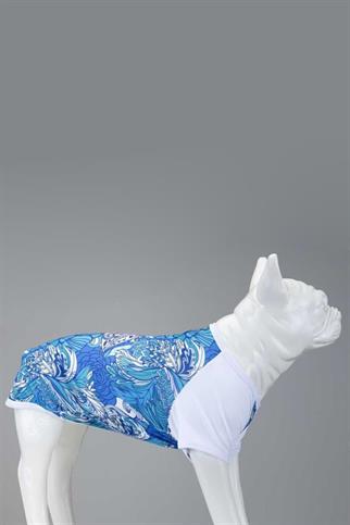 Lindodogs Blue Flowers Küçük, Orta ve Büyük Irk Köpek Tshirt