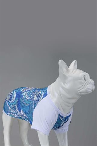 Lindodogs Blue Flowers Küçük, Orta ve Büyük Irk Köpek Tshirt