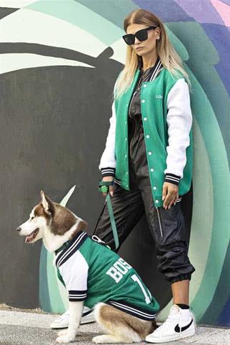 Lindodogs Collage Boston Köpek Sweatshirt Yeşil