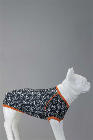 Lindodogs Funny Skull Küçük, Orta ve Büyük Irk Köpek Tshirt