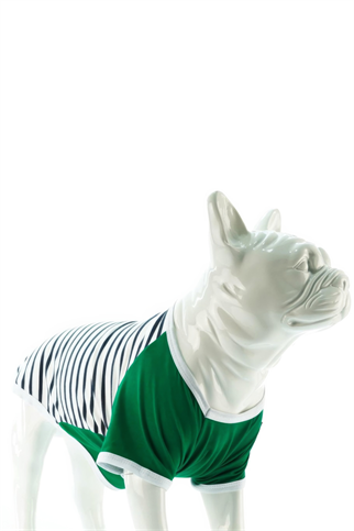 Lindodogs Green Çizgili Köpek T-shirt