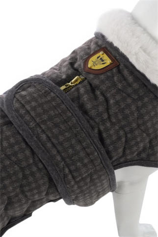 Lindodogs Luxury London Köpek Montu Gri Ekose