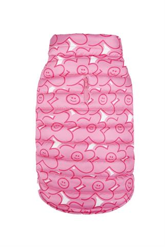 Little Monster Pink Flowers Puffer Köpek Montu