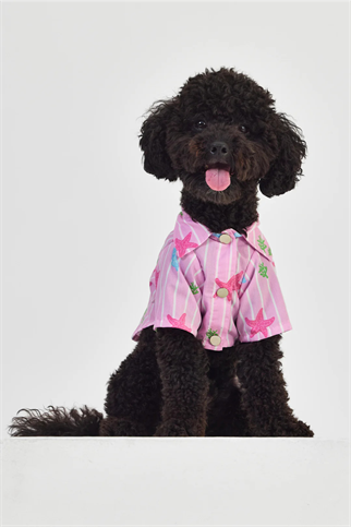 Little Monsters Pink Striped Gömlek