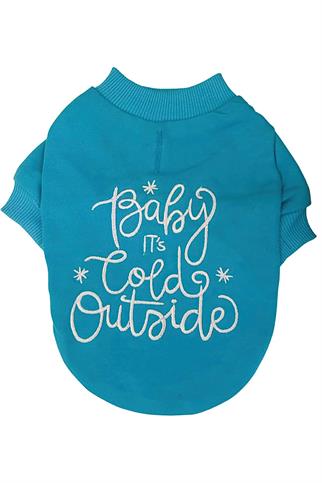 Lolidogs Baby Its Cold Outside Köpek Sweatshirtü Mavi