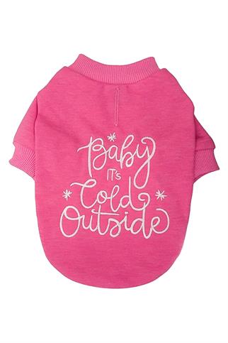 Lolidogs Baby Its Cold Outside Köpek Sweatshirtü Pembe