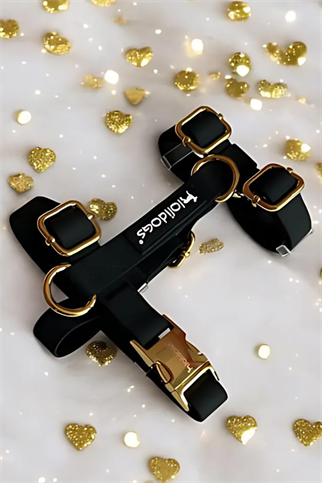 Lolidogs Jelly Lux Collection Köpek Göğüs Tasması Black Pearl Siyah