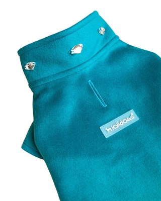 Lolidogs Queen Yakası Taşlı Kaşmir Köpek Montu Turkuaz