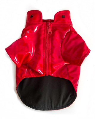 Lolidogs Rugan Yıldızlı Köpek Yağmurluğu Kırmızı