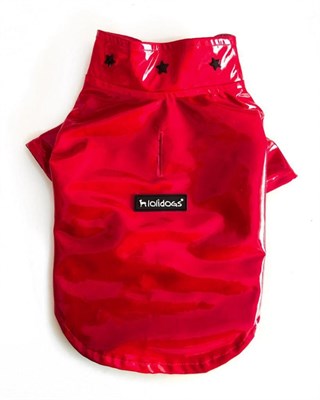Lolidogs Rugan Yıldızlı Köpek Yağmurluğu Kırmızı