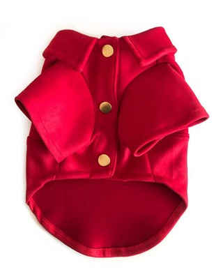 Lolidogs Süet İnce Köpek Ceketi Kırmızı