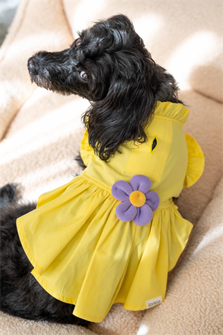 Lorico Çiçekli Sarı Elbise 