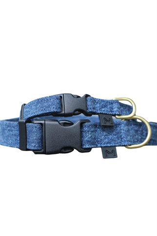 Mars and Mocha Ayarlanabilir Kot Köpek Boyun Tasması - Koyu Mavi - S
