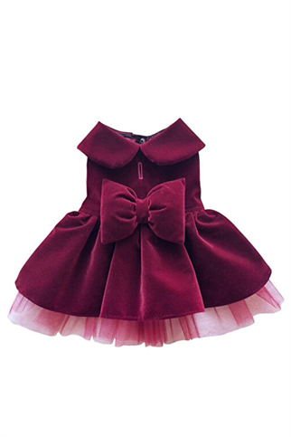 MerPaw Bordo Kadife Elbise 