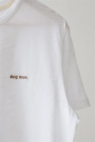 Mons Bons Dog Mom Oversized Beyaz Tişört
