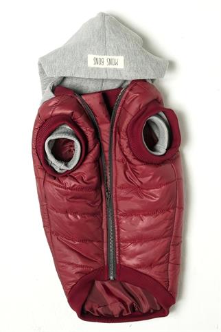 Mons Bons Puffer Maroon Köpek Mont Bordo