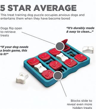 Nina Ottosson Outward Hound Dog Brick - Interactive dog toy for Leckerlis Medium