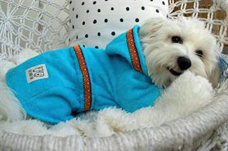 Oli and Lui Bonny Blue-Mavi Havlu Kumaş Köpek Bornozu