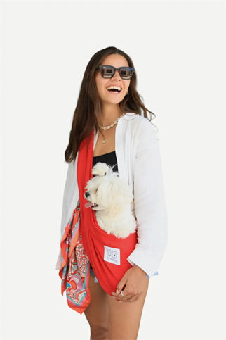 Oli and Lui Kırmızı Köpek Taşıma Çantası