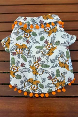 Oli And Lui Tiger Ponponlu Köpek Gömleği