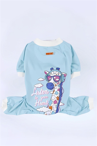 PawStar Bebe Mavi Giraffe Pijama Tulum
