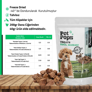 Pet Pops Dana Ciğer, Freeze Dry Köpek Ödül Maması