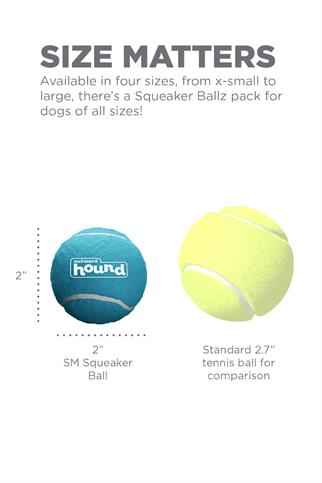 Petstages Squeaker Ballz Squeaky Tennis Balls, Small
