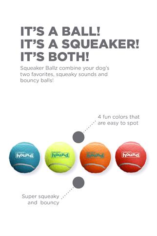 Petstages Squeaker Ballz Squeaky Tennis Balls, Medium