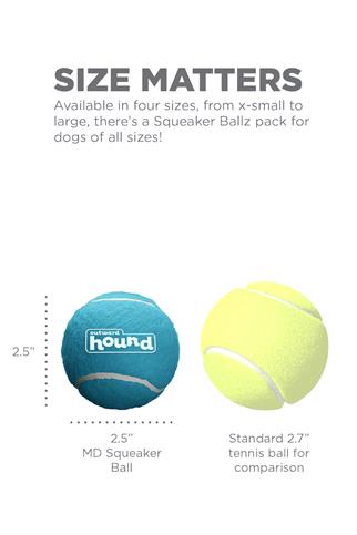 Petstages Squeaker Ballz Squeaky Tennis Balls, Medium