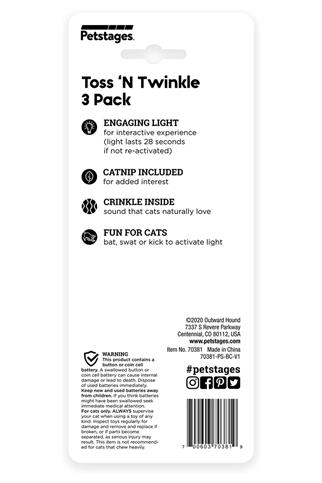 Petstages Toss N Twinkle Catnip Kedi Oyuncakları - 3lü Paket