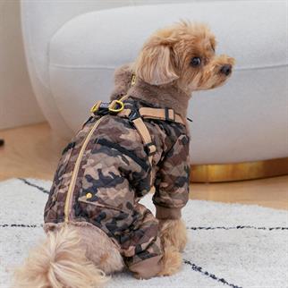 Puppia BYLUR Jumpsuit Bej Tasmalı Köpek Tulumu