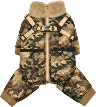 Puppia BYLUR Jumpsuit Bej Tasmalı Köpek Tulumu