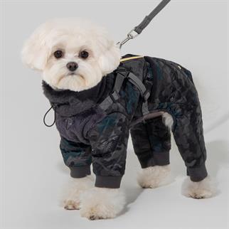 Puppia BYLUR Jumpsuit Siyah Tasmalı Köpek Tulumu