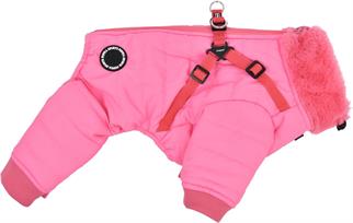 Puppia Everson Dog Jumpsuit Tasmalı Köpek Tulumu Pembe