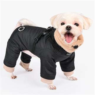 Puppia Everson Dog Jumpsuit Tasmalı Köpek Tulumu Siyah