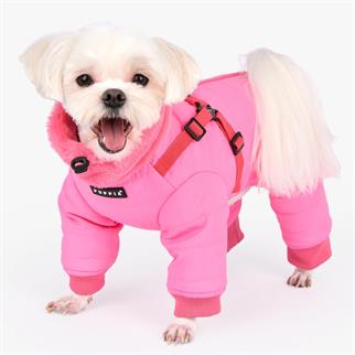 Puppia Everson Dog Jumpsuit Tasmalı Köpek Tulumu Pembe