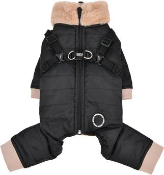 Puppia Everson Dog Jumpsuit Tasmalı Köpek Tulumu Siyah