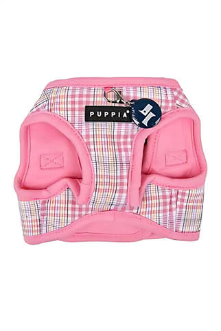 Puppia Göğüs Tasması Kareli Pembe