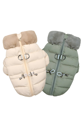 Puppia MARSHMALLOW QUILTED  Göğüs Tasmalı Köpek Montu Bej