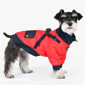 Puppia Stratus Dog Jumper Köpek Tasmalı Mont Kırmızı-Lacivert