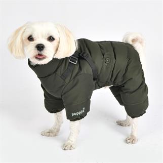 Puppia Ultra Light Soft Onesie Tasmalı Köpek Tulumu Haki