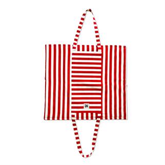 St. Pia Mat-in-a-Bag Tote and Floor Cushion Red Stripes