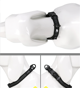 True Love Naylon Dokuma, Duraflex Tokalı Siyah Boyun Tasması