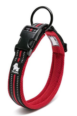 True Love Yumuşak Süngerli, Mesh, Kırmızı Boyun Tasması