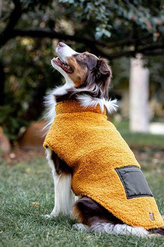 Zippered Sherpa Vest | Golden Mustard