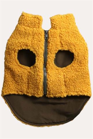 Zippered Sherpa Vest | Golden Mustard