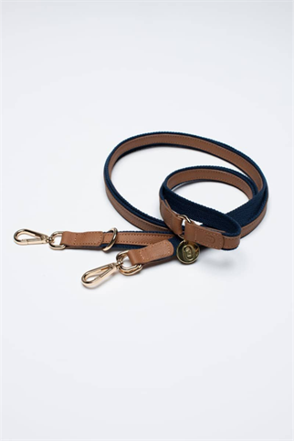 Zoe Pet Atelier Cotton & Leather Multi Leash Kahverengi